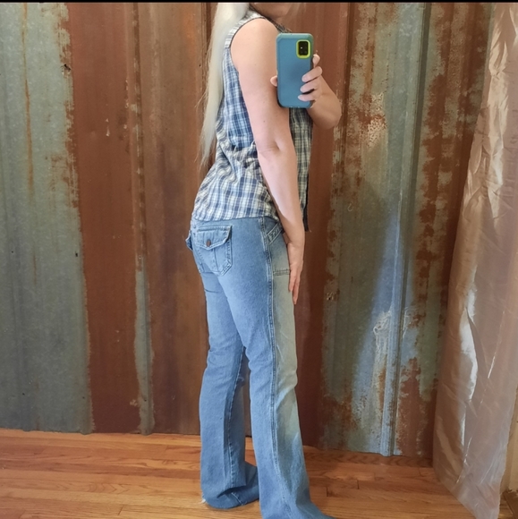 VINTAGE Plaid Bushwacker Sleeveless Button Up Shirt - Picture 3 of 10